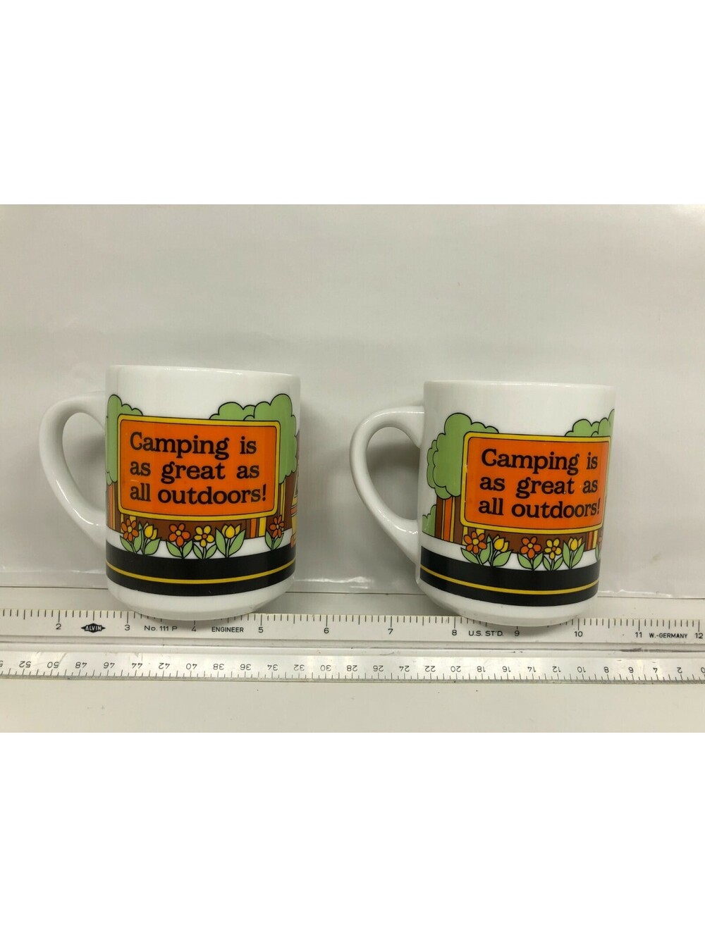 Abbey Press Vintage Camping Mug Set of 2 - Multi-Color, Good Condition